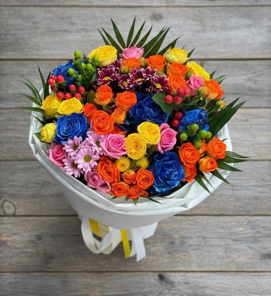 Букет цветов из: Розы и Хризантемы в Пересвете