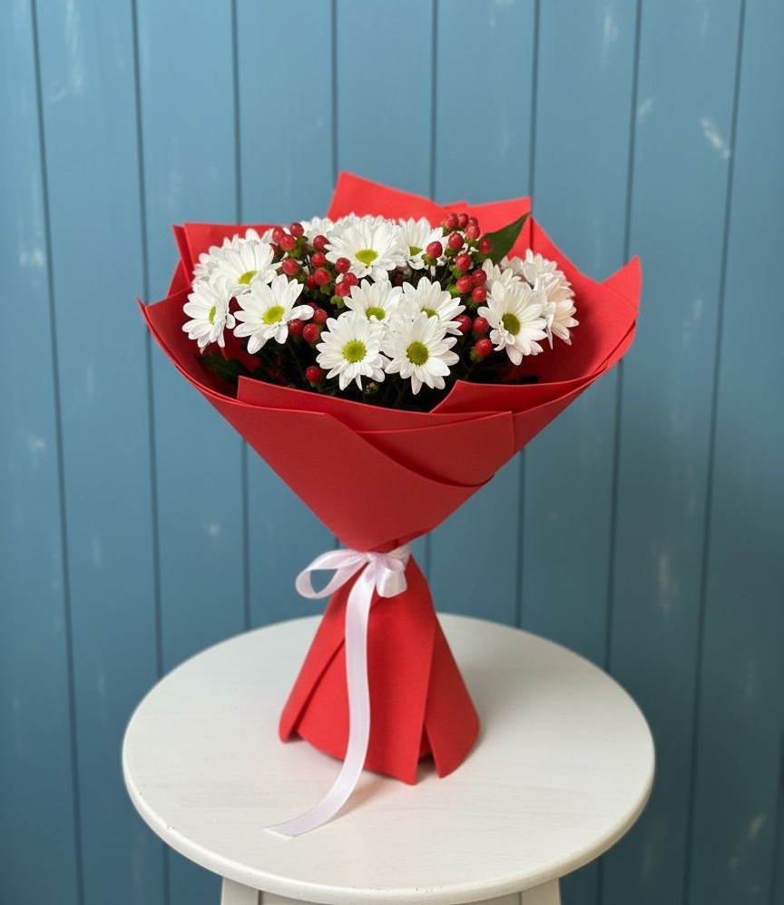 Букет цветов из: Хризантемы в Пересвете