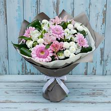 Букет цветов из:  Герберы, Альстромерии и Хризантемы в Пересвете