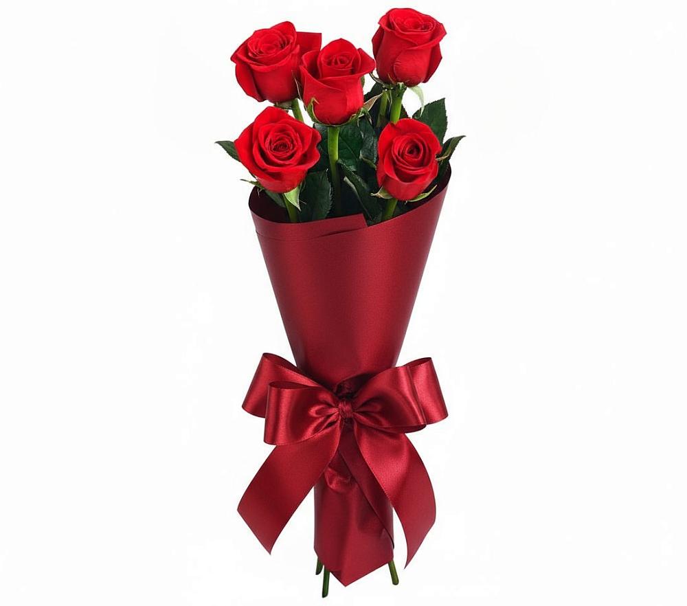 Букет 5 Красных роз Эдлесс Лав в Пересвете