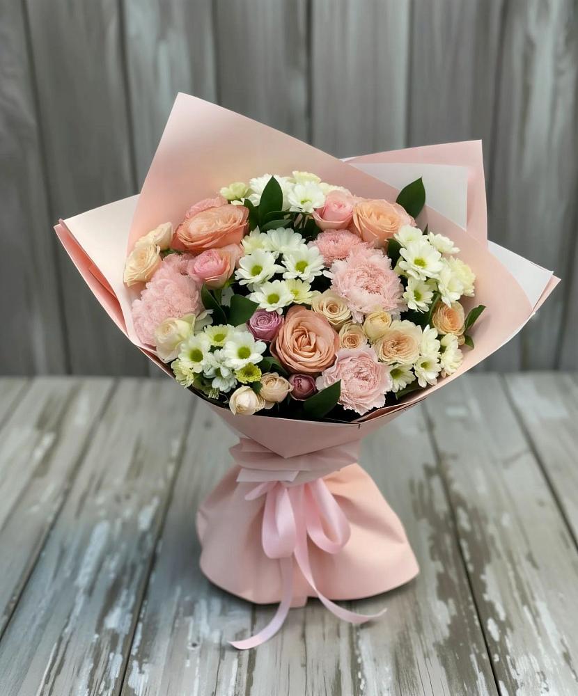 Букет цветов из: Гвоздики, Розы и Хризантемы в Пересвете