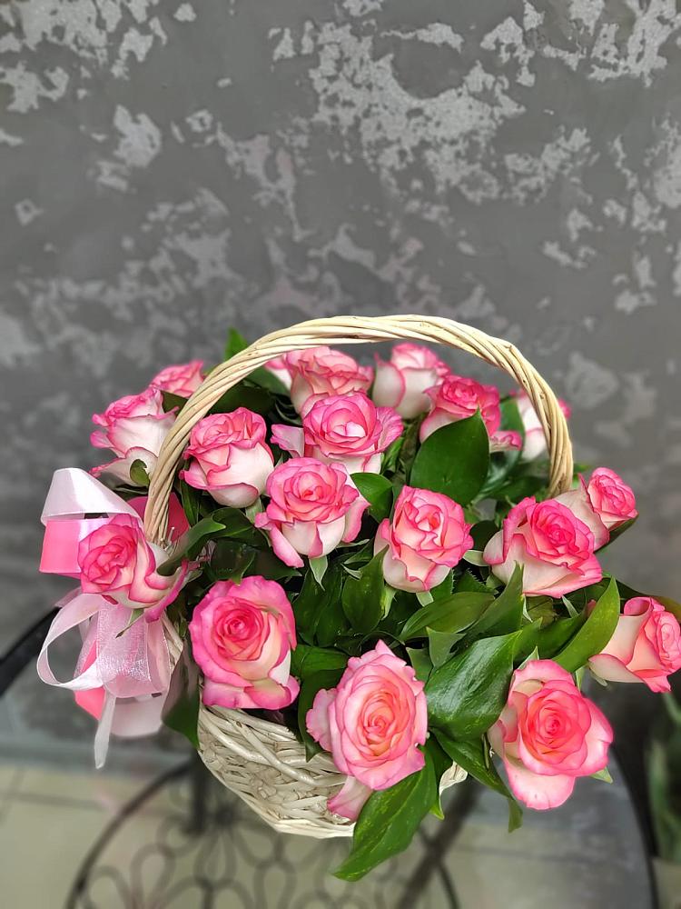 Цветочная композиция из Розы в корзине в Пересвете