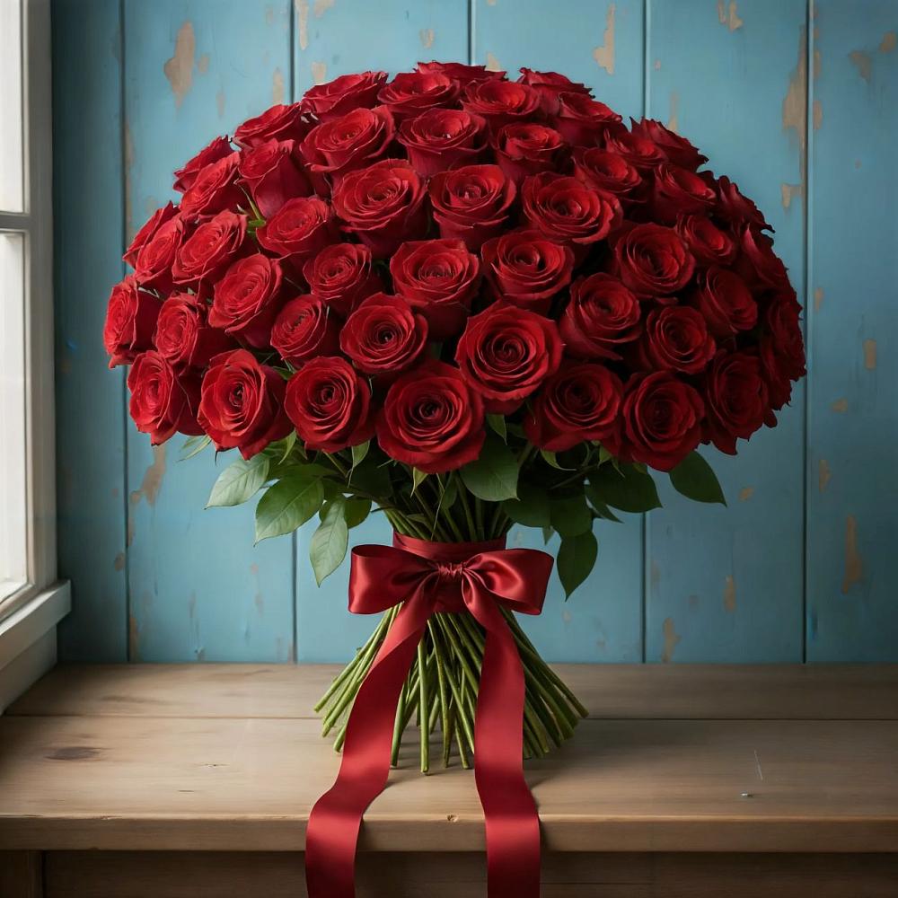 Букет Красные розы Блэк Меджик в Пересвете