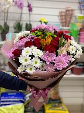 Букет цветов из:  Розы, Хризантемы и Альстромерии #REPLACE_PRED# Пересвете