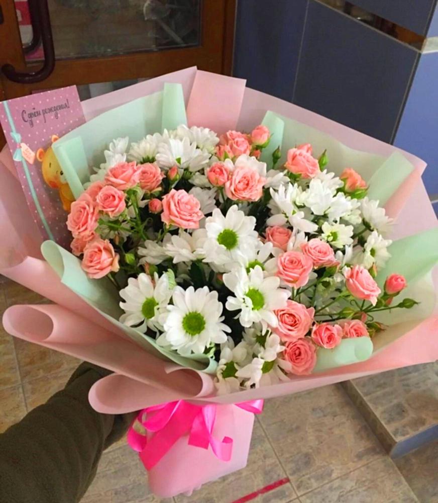 Букет цветов из: Розы и Хризантемы в Пересвете