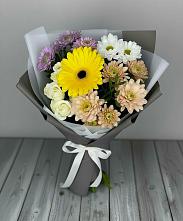Букет цветов из:  Розы, Герберы и Хризантемы в Пересвете