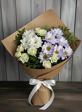 Букет цветов из:  Хризантемы и Розы #REPLACE_PRED# Пересвете