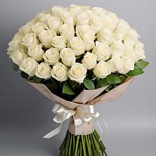 Букет 101 беля роза Белоснежка в Пересвете