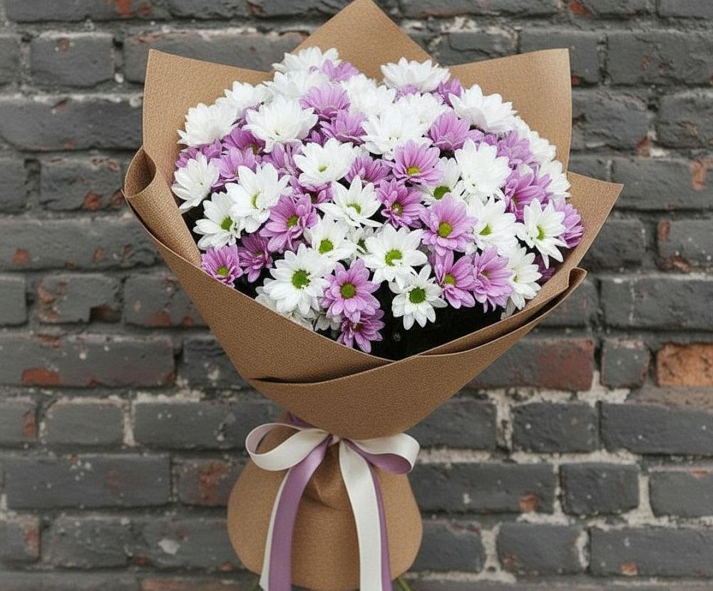Букет цветов из: Хризантемы в Пересвете