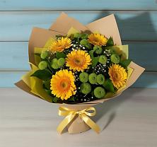 Букет цветов из:  Герберы и Хризантемы в Пересвете