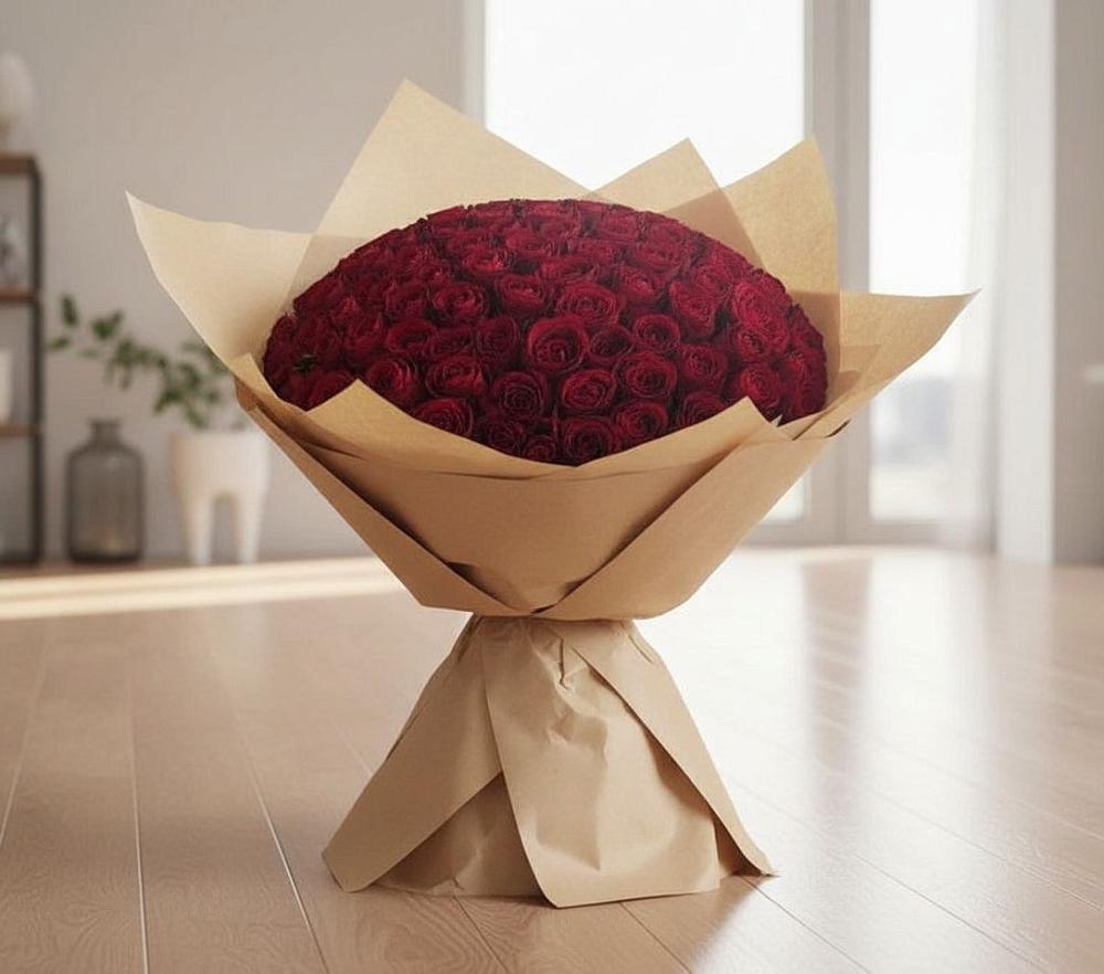 Букет 101 Красная роза в Пересвете