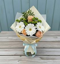 Букет цветов из:  Герберы, Розы и Хризантемы в Пересвете