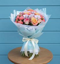 Букет цветов из:  Хризантемы и Розы в Пересвете