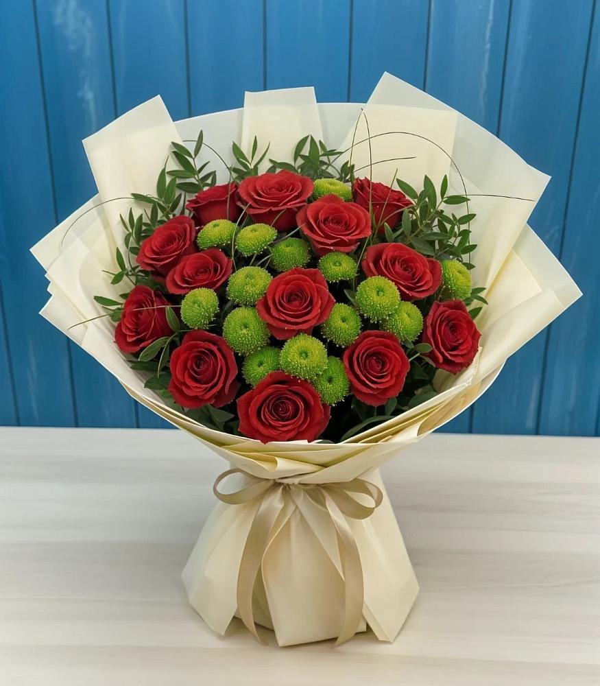 Букет цветов из: Розы и Хризантемы в Пересвете